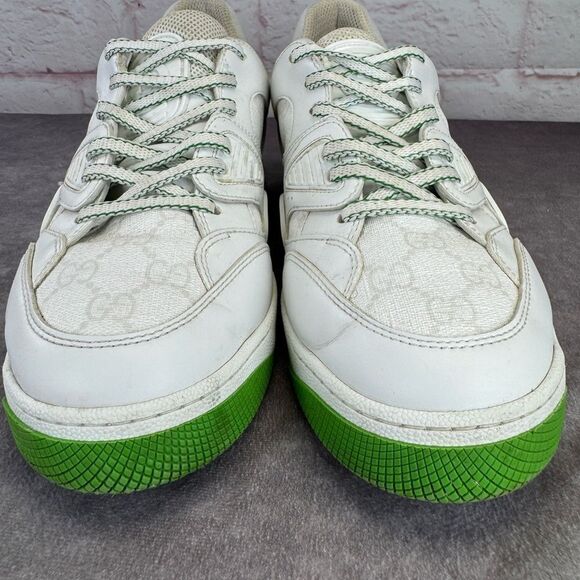 Gucci Basket Low 'White Demetra Green' Trainers 698785 Size 9 - Picture 3 of 16